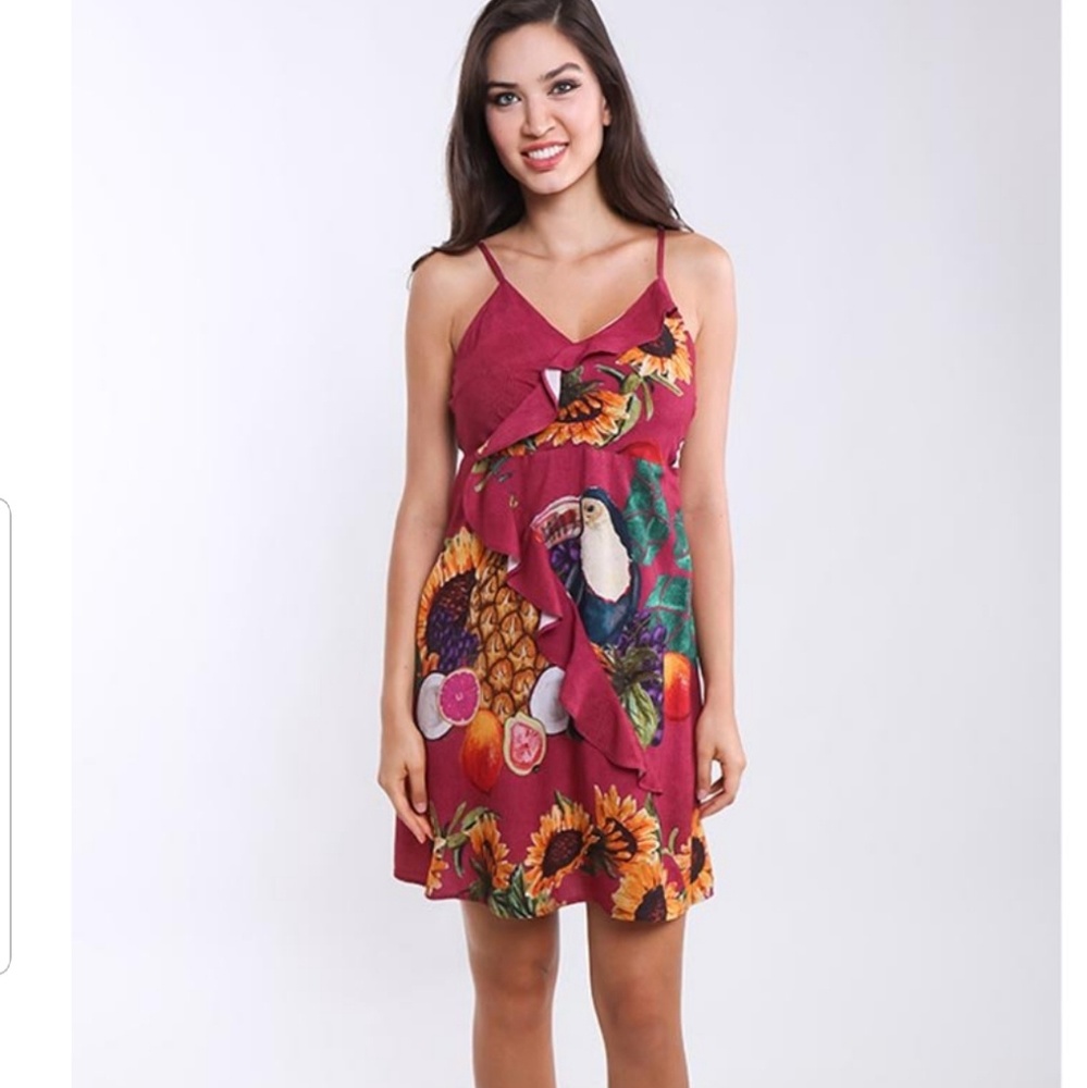 Strappy dress with wrap-like front